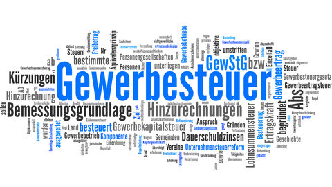 Frafik mit gewerbesteuerlichen Begriffen