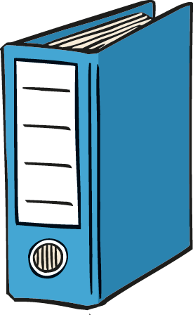 Hier kann man Sachen aus Papier abheften.